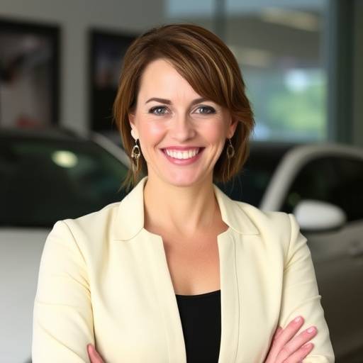 Portrait of Anna Weber, Sales Manager at Prestige Auto Haus