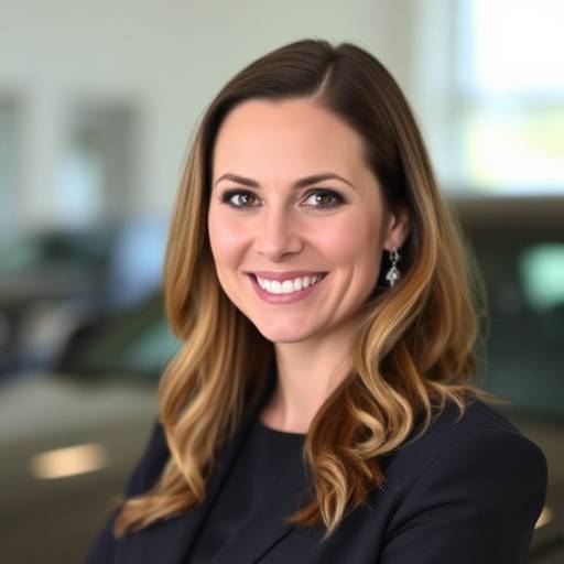 Portrait of Sarah Bauer, Finance Manager at Prestige Auto Haus