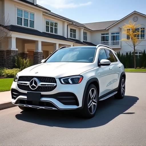 White 2022 Mercedes-Benz GLE SUV parked in a residential area